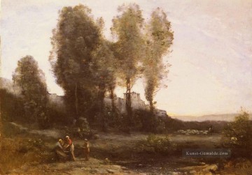  romantik - Le Monastère Derriere Les Arbres plein air Romantik Jean Baptiste Camille Corot